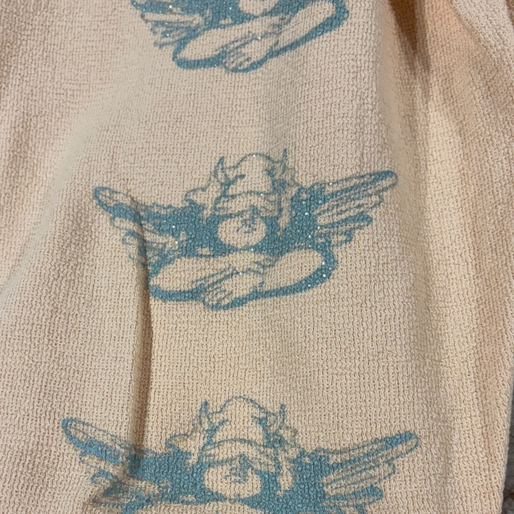 Boys Lie Peach cherub waffle Joggers “I am not wear you left me”  size Medium - Picture 3 of 7